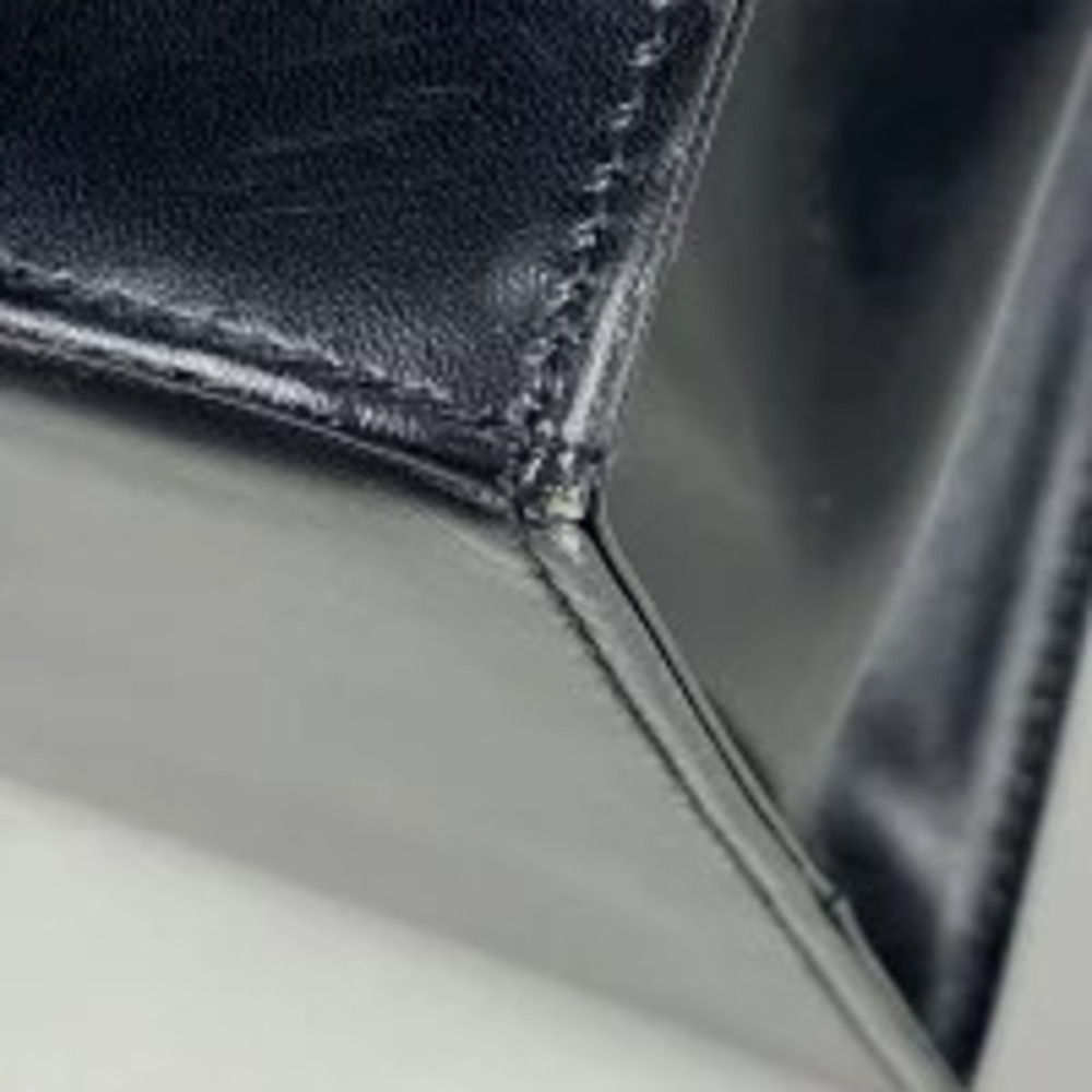 Salvatore Ferragamo Black Leather 2way Shoulder Gancini Bag Black